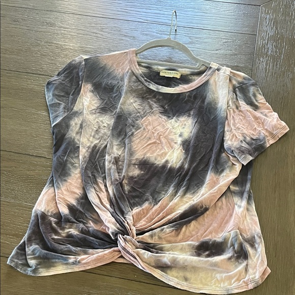 EARTHBOUND Short Sleeve Tie-Dye Top - navy and purple/pink - Picture 1 of 5